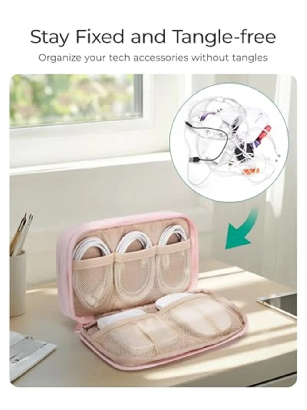 Electronics Organizer Travel Case, Cord Storage for Chargers Cables Phones